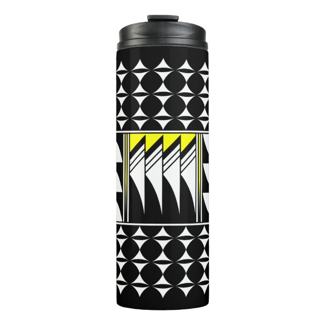 Southwest Feather Blessings in Yellow Thermal Tumbler (Front)