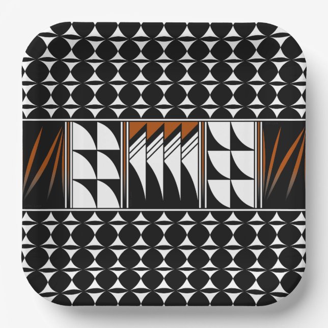 Southwest Feather Blessings Paper Plate (Front)