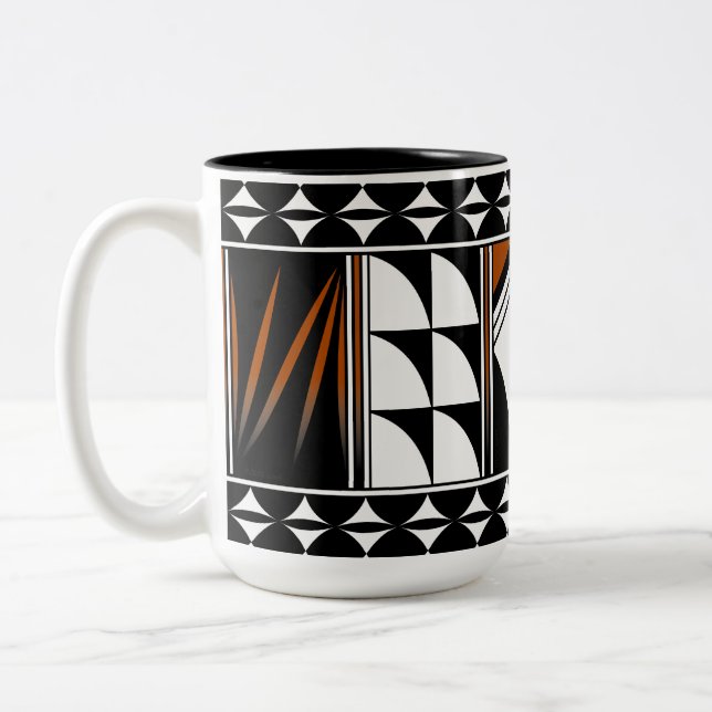 Southwest Feather Blessings Two-Tone Coffee Mug (Left)