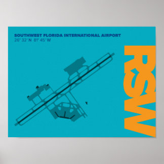 Southwest Florida Airport (RSW) Airport Diagram Poster