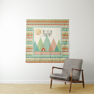 Southwest Geo II Be Wild and Free Tapestry
