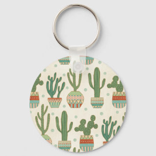 Southwest Geo Step   Cactus Pattern Key Ring