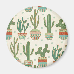 Southwest Geo Step   Cactus Pattern Magnet
