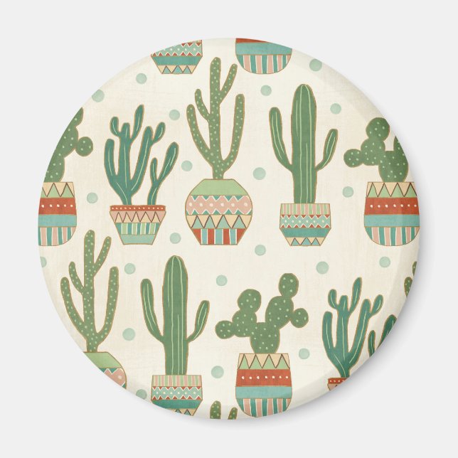 Southwest Geo Step | Cactus Pattern Magnet (Front)