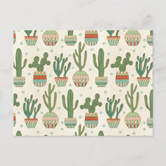 Southwest Geo Step | Cactus Pattern Postcard (Front)