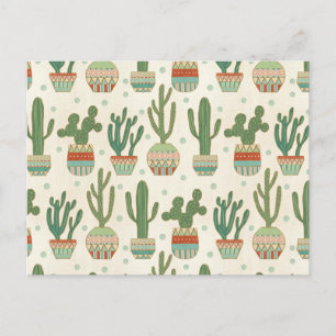 Southwest Geo Step   Cactus Pattern Postcard