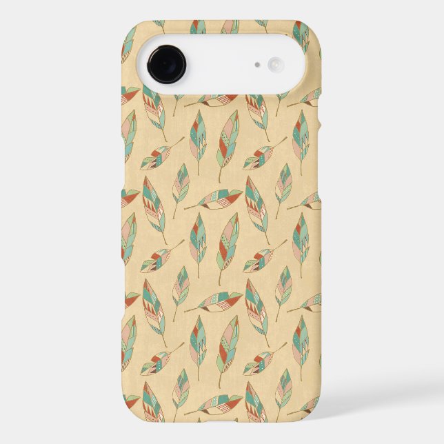 Southwest Geo Step | Coral Feather Pattern Case-Mate iPhone Case (Back)