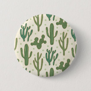 Southwest Geo Step Desert Cactus Pattern 6 Cm Round Badge