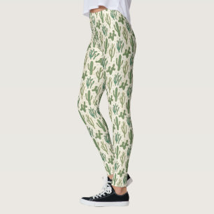 Southwest Geo Step   Desert Cactus Pattern Leggings