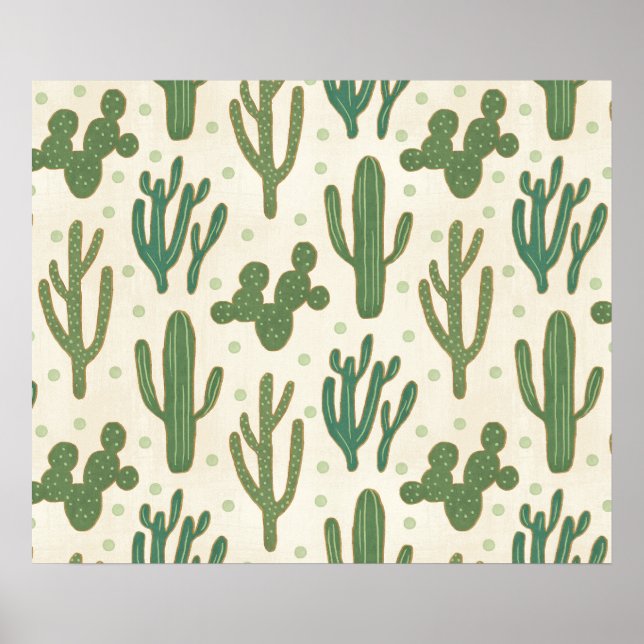 Southwest Geo Step | Desert Cactus Pattern Poster (Front)