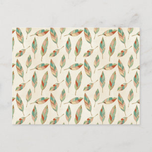 Southwest Geo Step   Geometric Feather Pattern Postcard