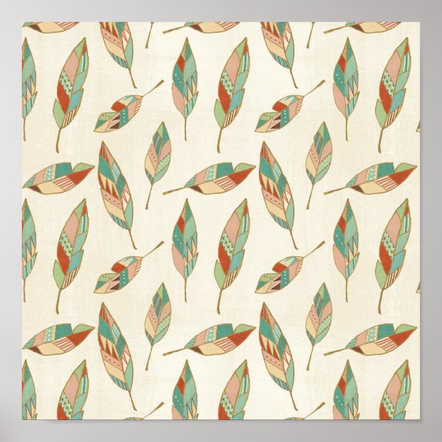 Southwest Geo Step | Geometric Feather Pattern Poster (Front)