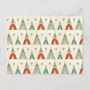 Southwest Geo Step   Geometric Teepee Pattern Postcard