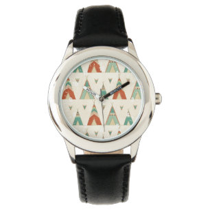 Southwest Geo Step   Geometric Teepee Pattern Watch