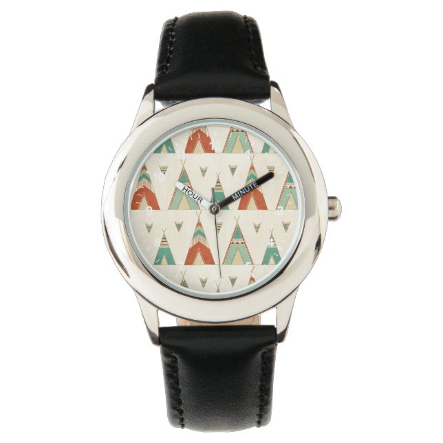 Southwest Geo Step | Geometric Teepee Pattern Watch (Front)
