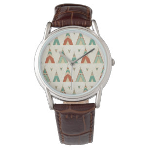 Southwest Geo Step   Geometric Teepee Pattern Watch