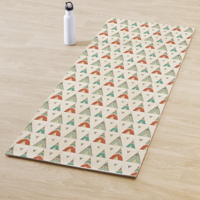 Southwest Geo Step | Geometric Teepee Pattern Yoga Mat (In Situ)