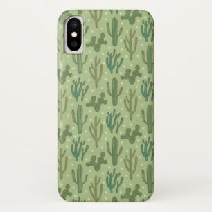 Southwest Geo Step   Green Cactus Pattern iPhone X Case