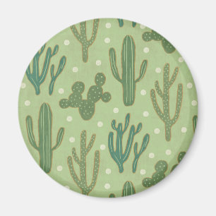 Southwest Geo Step   Green Cactus Pattern Magnet
