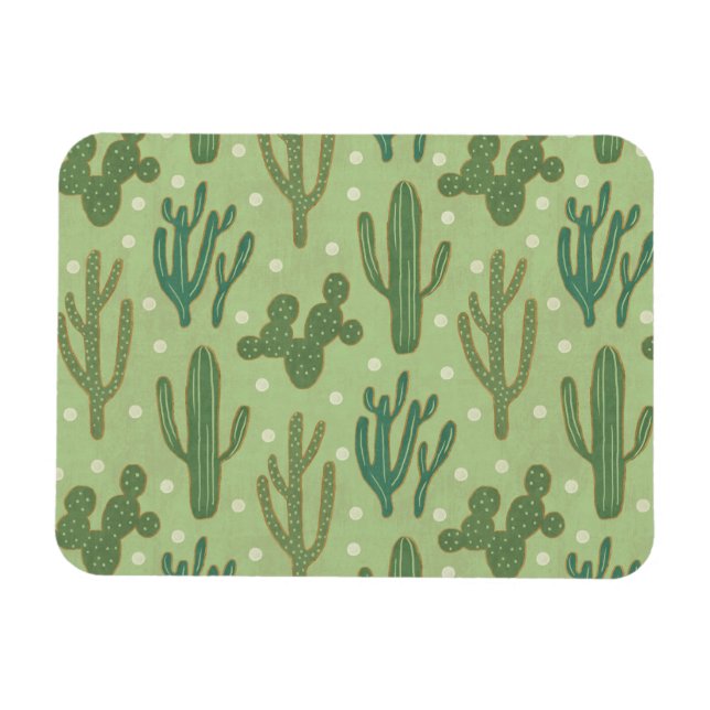 Southwest Geo Step | Green Cactus Pattern Magnet (Horizontal)