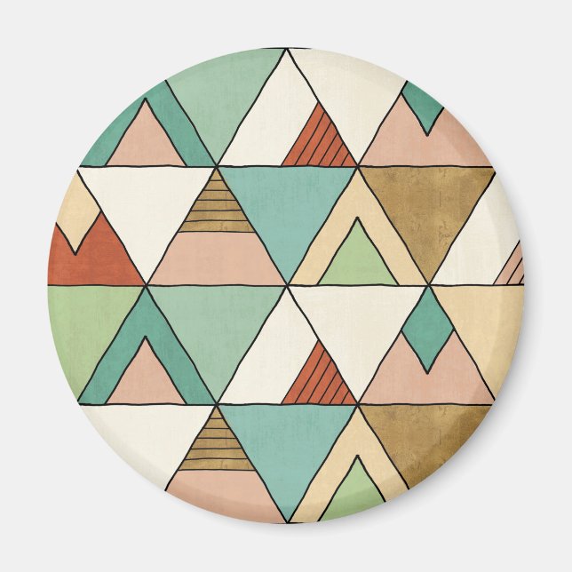 Southwest Geo Step | Hand Drawn Tribal Pattern Magnet (Front)