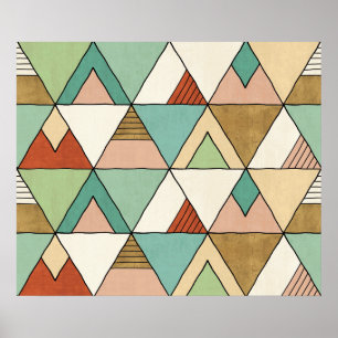 Southwest Geo Step   Hand Drawn Tribal Pattern Poster