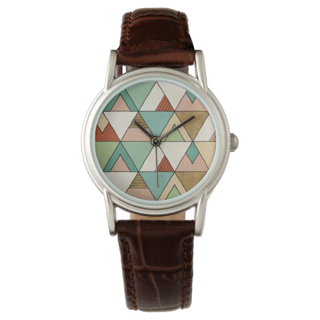 Southwest Geo Step | Hand Drawn Tribal Pattern Watch (Front)