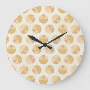 Southwest Geo Step   Orange Circle Pattern Large Clock