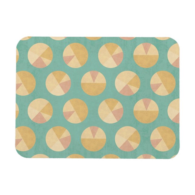 Southwest Geo Step | Orange & Green Circle Pattern Magnet (Horizontal)