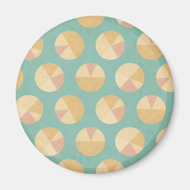 Southwest Geo Step | Orange & Green Circle Pattern Magnet (Front)