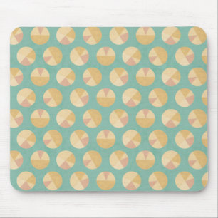 Southwest Geo Step   Orange & Green Circle Pattern Mouse Pad
