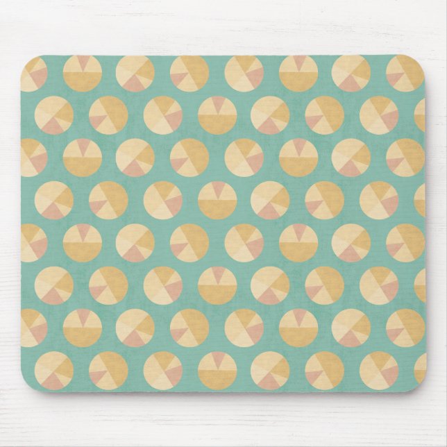 Southwest Geo Step | Orange & Green Circle Pattern Mouse Pad (Front)