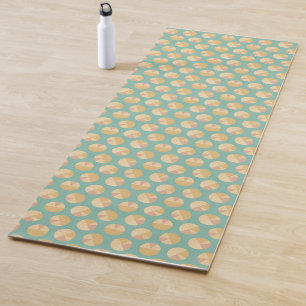 Southwest Geo Step Orange & Green Circle Pattern Yoga Mat