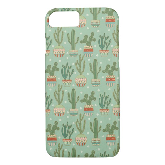 Southwest Geo Step | Potted Cactus Pattern Case-Mate iPhone Case (Back)
