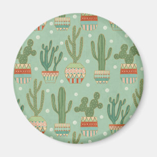 Southwest Geo Step   Potted Cactus Pattern Magnet