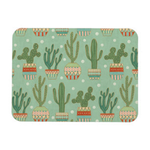 Southwest Geo Step   Potted Cactus Pattern Magnet