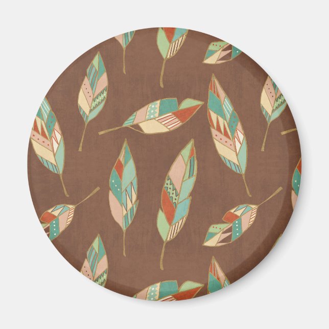 Southwest Geo Step | Southwest Feather Pattern Magnet (Front)