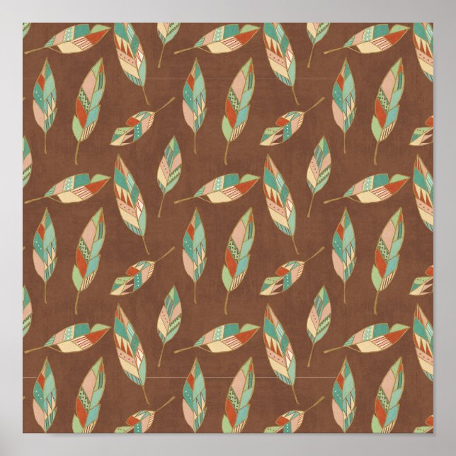 Southwest Geo Step | Southwest Feather Pattern Poster (Front)