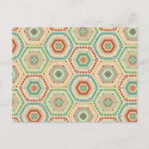 Southwest Geo Step   Southwest Hexagon Pattern Postcard