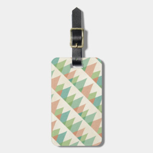 Southwest Geo Step   Teal & Coral Triangles Luggage Tag