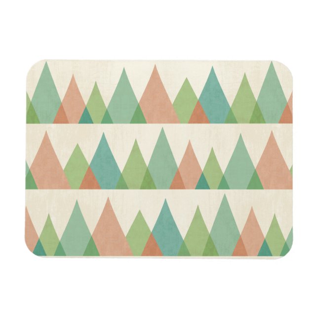 Southwest Geo Step | Teal & Coral Triangles Magnet (Horizontal)