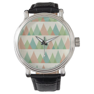 Southwest Geo Step   Teal & Coral Triangles Watch
