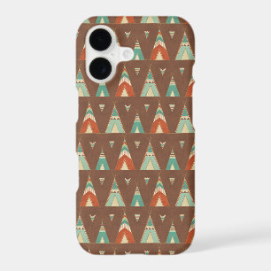 Southwest Geo Step Teal Teepee Pattern