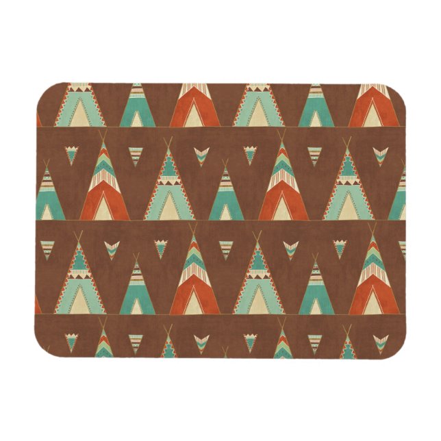 Southwest Geo Step | Teal Teepee Pattern Magnet (Horizontal)