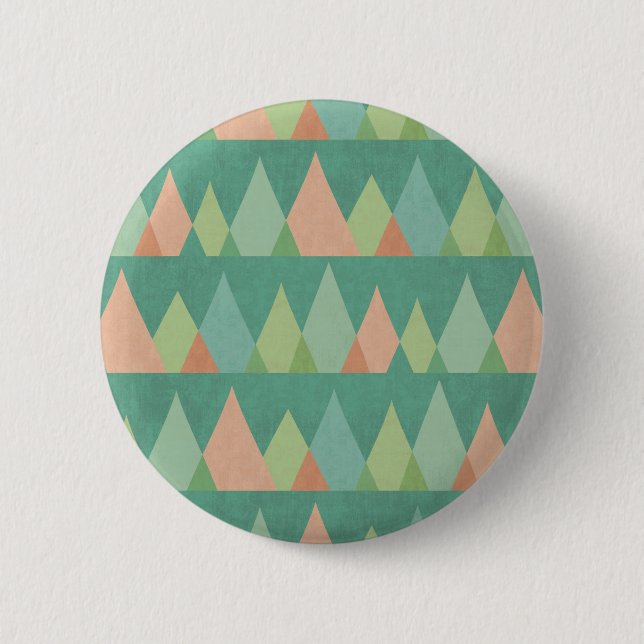 Southwest Geo Step | Teal Triangle Pattern 6 Cm Round Badge (Front)