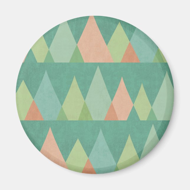Southwest Geo Step | Teal Triangle Pattern Magnet (Front)