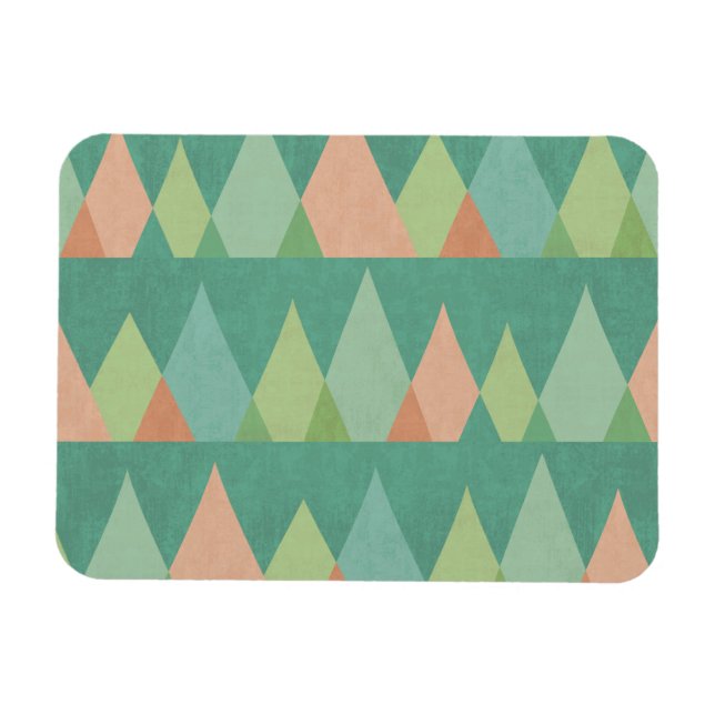 Southwest Geo Step | Teal Triangle Pattern Magnet (Horizontal)