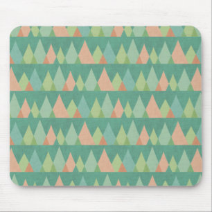 Southwest Geo Step Teal Triangle Pattern Mouse Pad