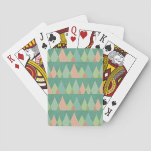 Southwest Geo Step Teal Triangle Pattern Playing Cards