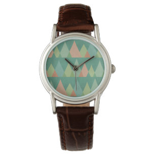 Southwest Geo Step Teal Triangle Pattern Watch